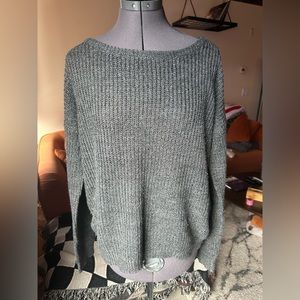 Grey pullover knit sweater. Lightly worn, cozy.
